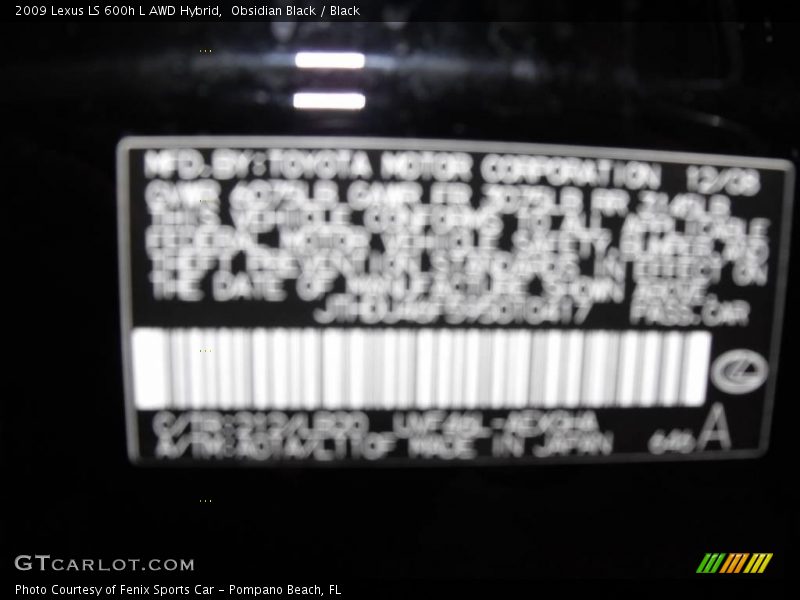 Obsidian Black / Black 2009 Lexus LS 600h L AWD Hybrid