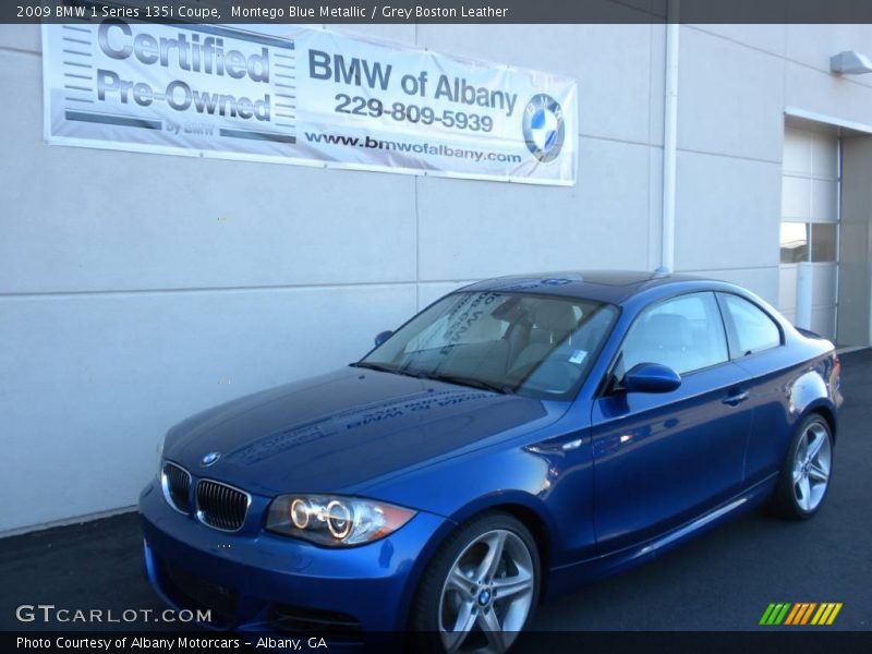 Montego Blue Metallic / Grey Boston Leather 2009 BMW 1 Series 135i Coupe