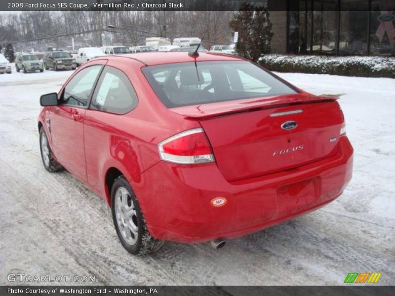 Vermillion Red / Charcoal Black 2008 Ford Focus SES Coupe