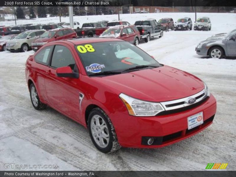 Vermillion Red / Charcoal Black 2008 Ford Focus SES Coupe