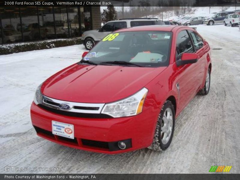Vermillion Red / Charcoal Black 2008 Ford Focus SES Coupe