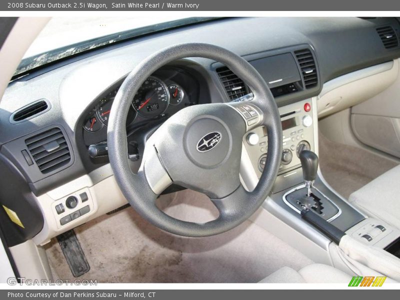 Satin White Pearl / Warm Ivory 2008 Subaru Outback 2.5i Wagon