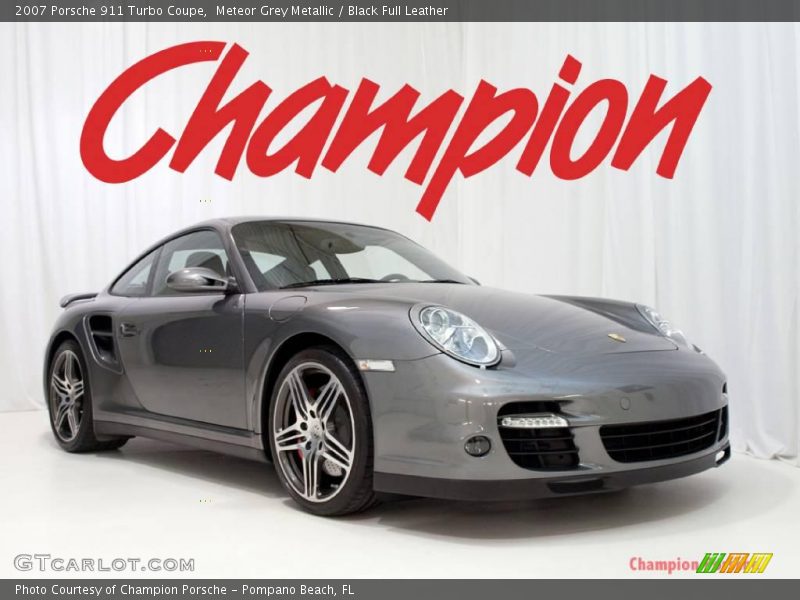 Meteor Grey Metallic / Black Full Leather 2007 Porsche 911 Turbo Coupe
