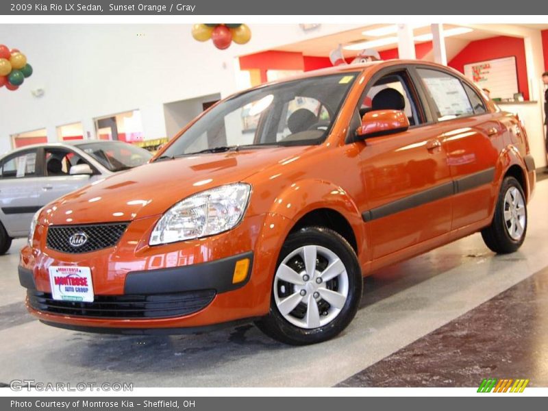 Sunset Orange / Gray 2009 Kia Rio LX Sedan