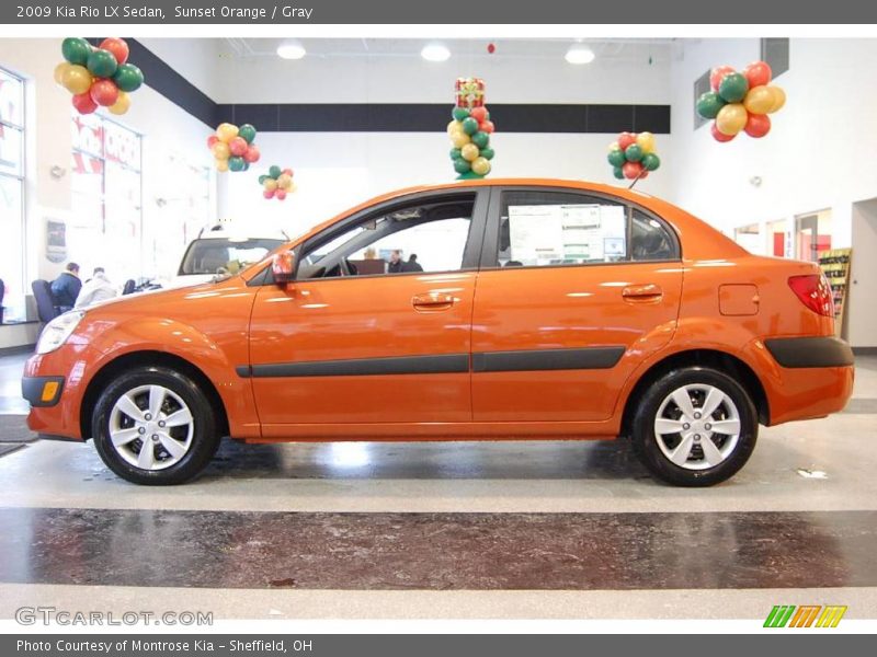 Sunset Orange / Gray 2009 Kia Rio LX Sedan