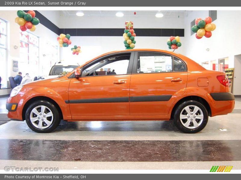 Sunset Orange / Gray 2009 Kia Rio LX Sedan