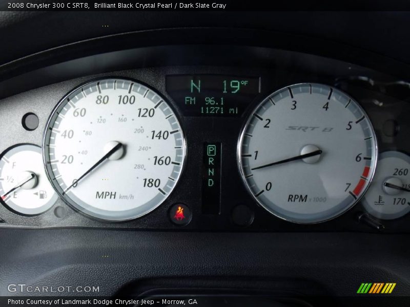 Brilliant Black Crystal Pearl / Dark Slate Gray 2008 Chrysler 300 C SRT8