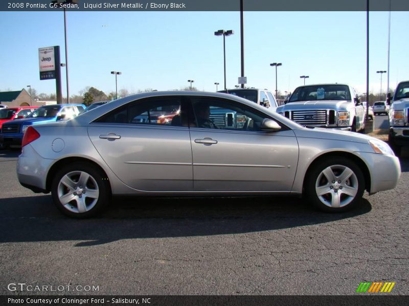 Liquid Silver Metallic / Ebony Black 2008 Pontiac G6 Sedan