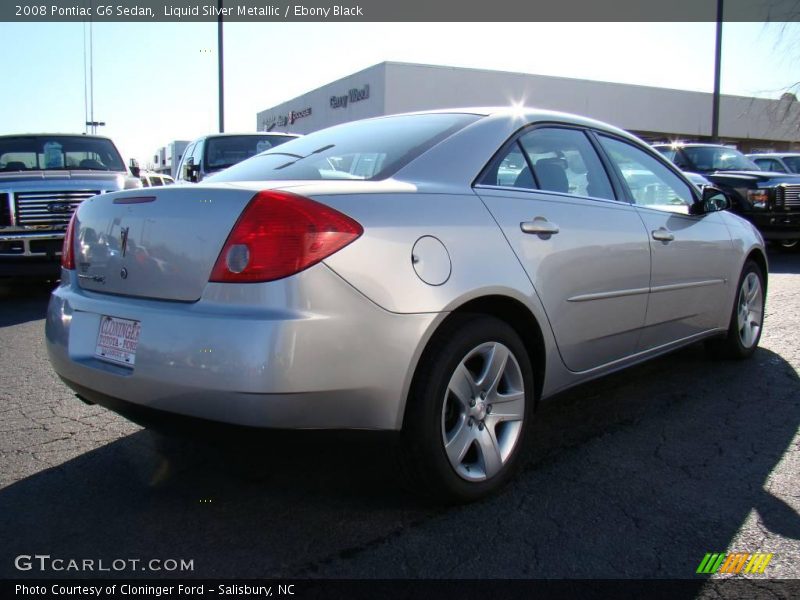 Liquid Silver Metallic / Ebony Black 2008 Pontiac G6 Sedan