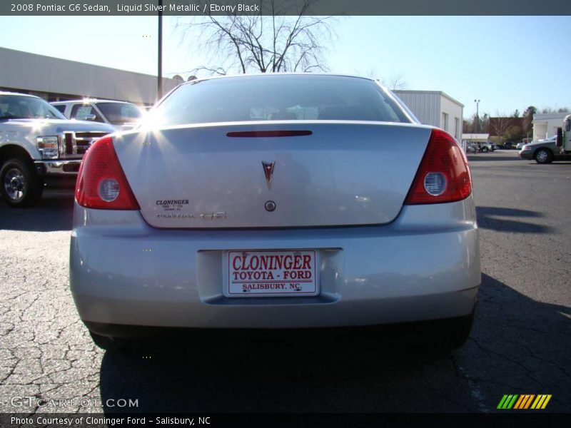 Liquid Silver Metallic / Ebony Black 2008 Pontiac G6 Sedan