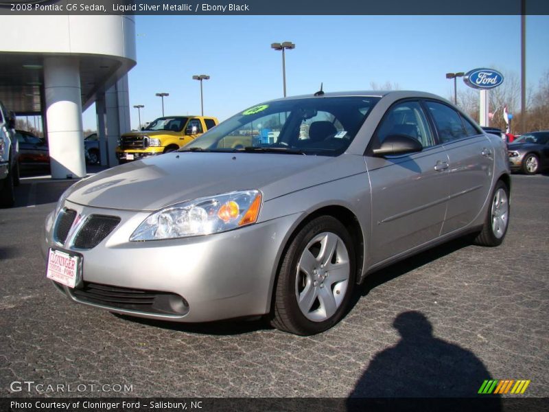 Liquid Silver Metallic / Ebony Black 2008 Pontiac G6 Sedan