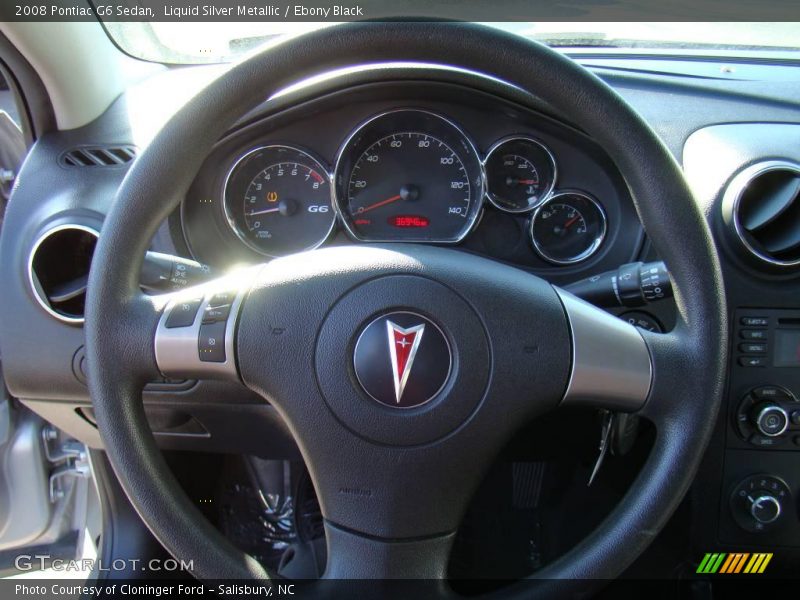 Liquid Silver Metallic / Ebony Black 2008 Pontiac G6 Sedan