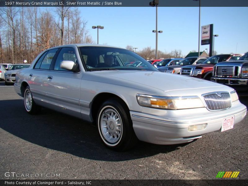 Silver Frost Metallic / Slate Blue 1997 Mercury Grand Marquis LS