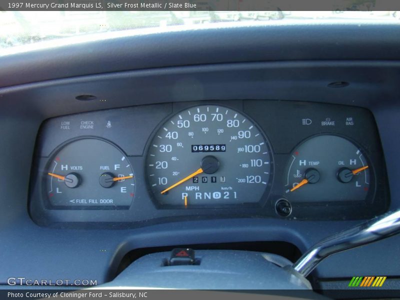 Silver Frost Metallic / Slate Blue 1997 Mercury Grand Marquis LS