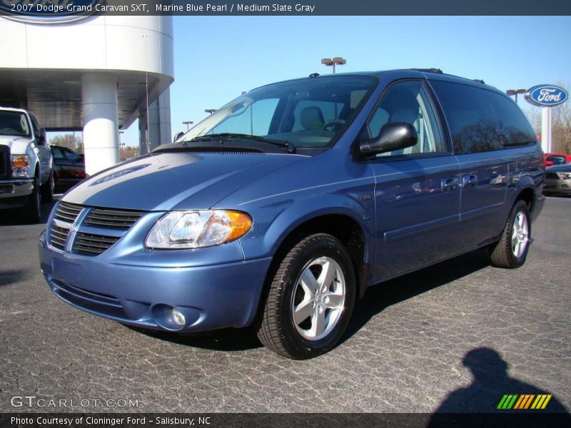 Marine Blue Pearl / Medium Slate Gray 2007 Dodge Grand Caravan SXT