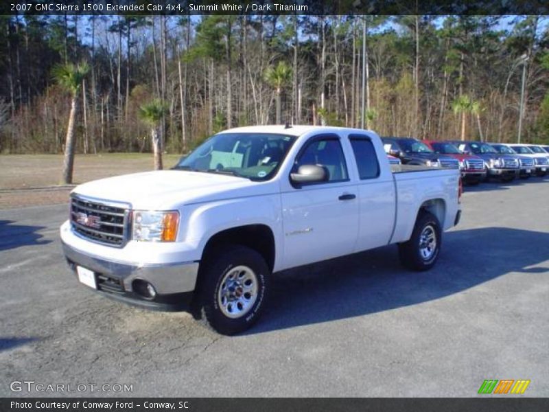 Summit White / Dark Titanium 2007 GMC Sierra 1500 Extended Cab 4x4