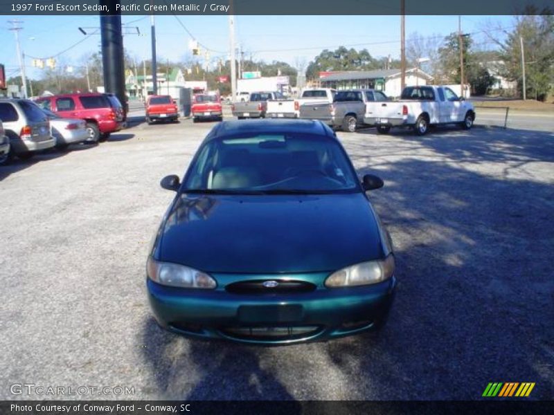 Pacific Green Metallic / Gray 1997 Ford Escort Sedan