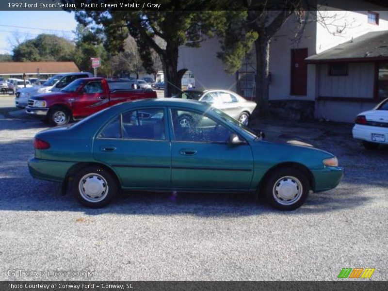 Pacific Green Metallic / Gray 1997 Ford Escort Sedan