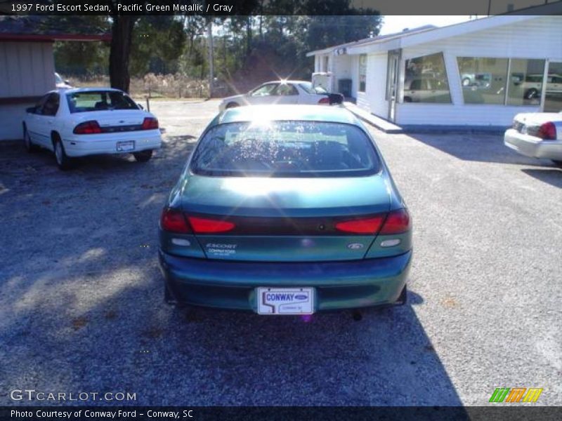 Pacific Green Metallic / Gray 1997 Ford Escort Sedan