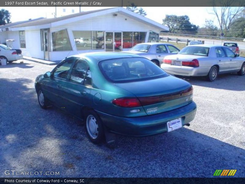 Pacific Green Metallic / Gray 1997 Ford Escort Sedan