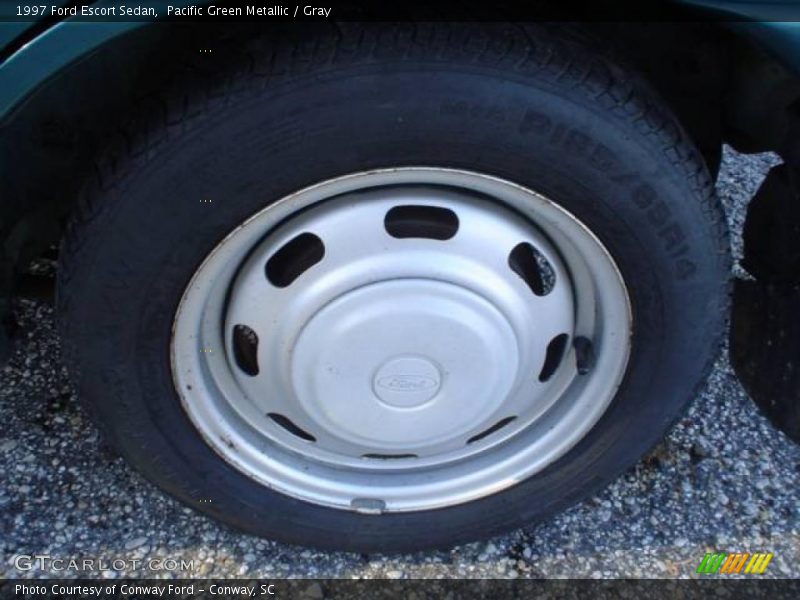 Pacific Green Metallic / Gray 1997 Ford Escort Sedan
