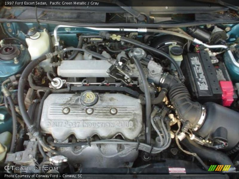 Pacific Green Metallic / Gray 1997 Ford Escort Sedan