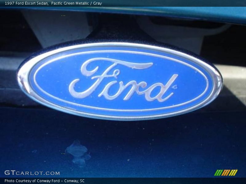 Pacific Green Metallic / Gray 1997 Ford Escort Sedan