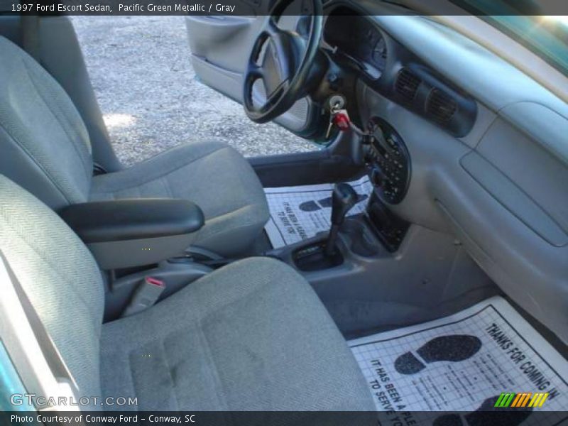 Pacific Green Metallic / Gray 1997 Ford Escort Sedan