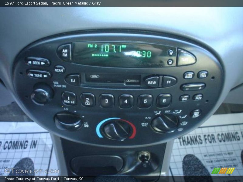 Pacific Green Metallic / Gray 1997 Ford Escort Sedan