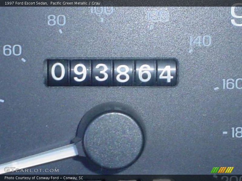 Pacific Green Metallic / Gray 1997 Ford Escort Sedan