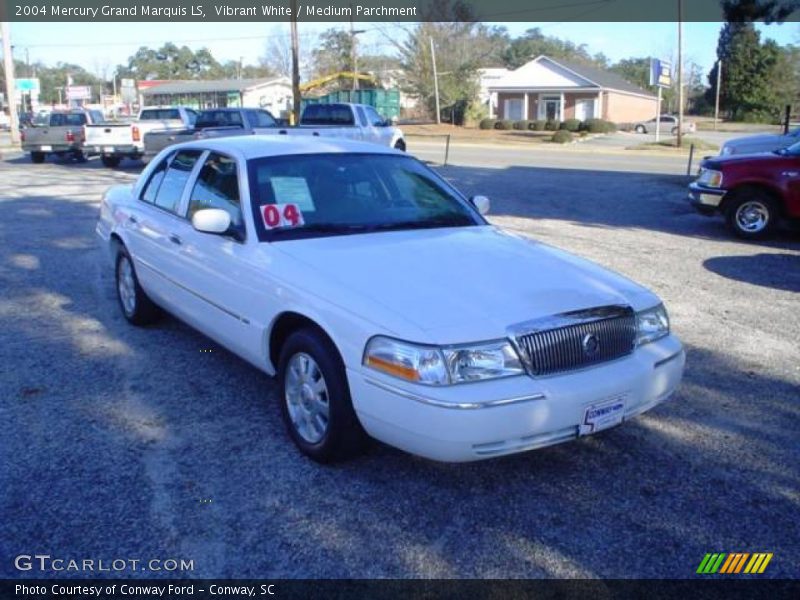 Vibrant White / Medium Parchment 2004 Mercury Grand Marquis LS