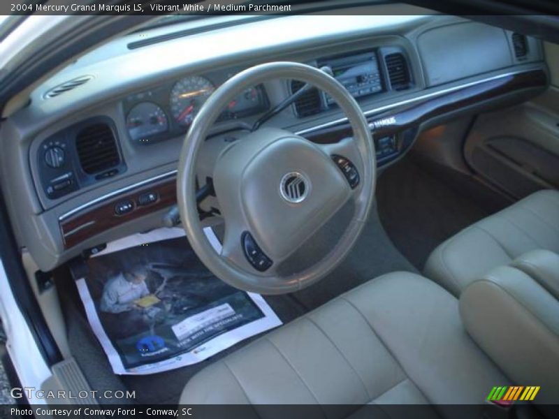 Vibrant White / Medium Parchment 2004 Mercury Grand Marquis LS