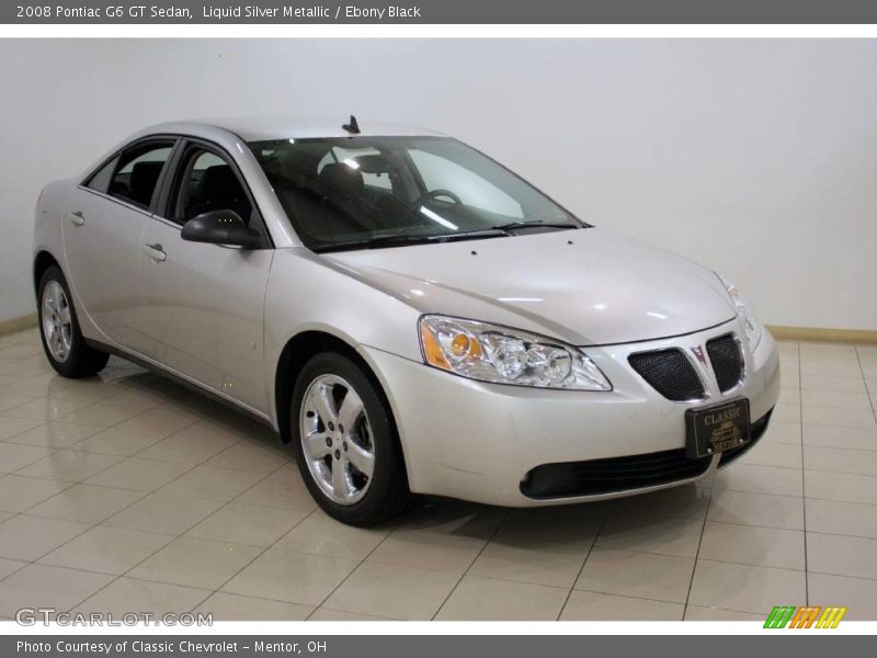 Liquid Silver Metallic / Ebony Black 2008 Pontiac G6 GT Sedan