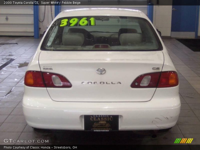 Super White / Pebble Beige 2000 Toyota Corolla CE