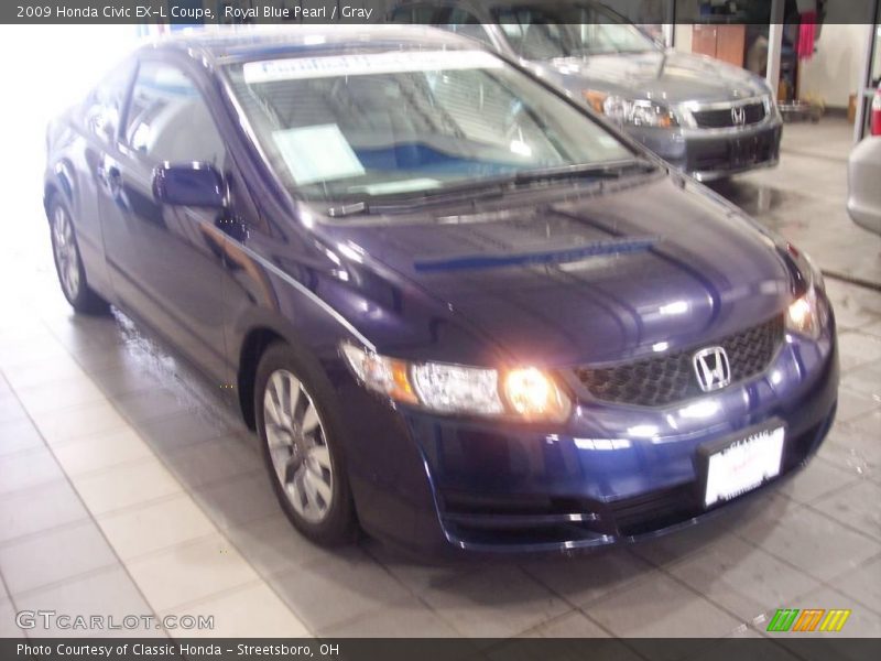 Royal Blue Pearl / Gray 2009 Honda Civic EX-L Coupe
