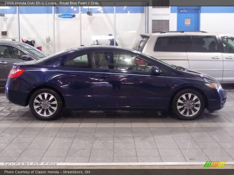 Royal Blue Pearl / Gray 2009 Honda Civic EX-L Coupe