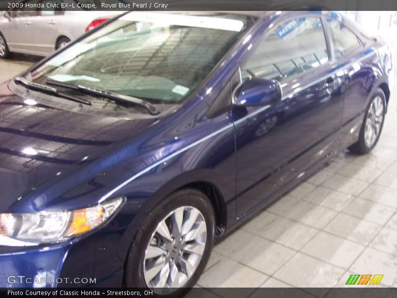 Royal Blue Pearl / Gray 2009 Honda Civic EX-L Coupe
