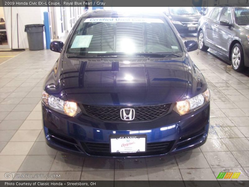 Royal Blue Pearl / Gray 2009 Honda Civic EX-L Coupe