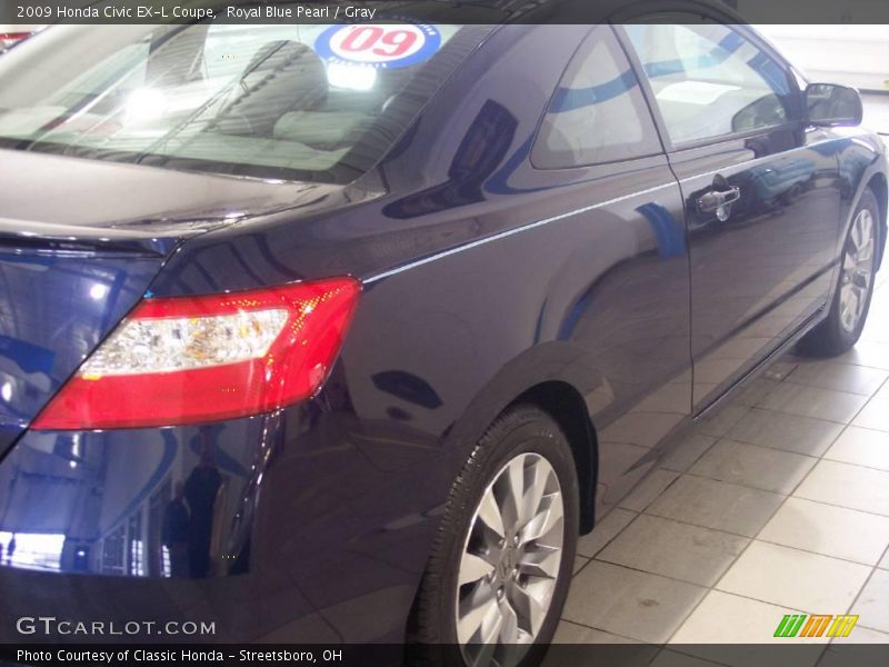Royal Blue Pearl / Gray 2009 Honda Civic EX-L Coupe