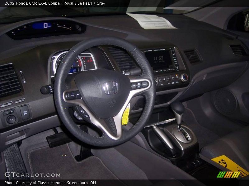 Royal Blue Pearl / Gray 2009 Honda Civic EX-L Coupe