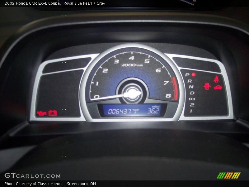Royal Blue Pearl / Gray 2009 Honda Civic EX-L Coupe