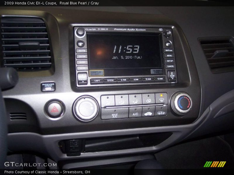 Royal Blue Pearl / Gray 2009 Honda Civic EX-L Coupe