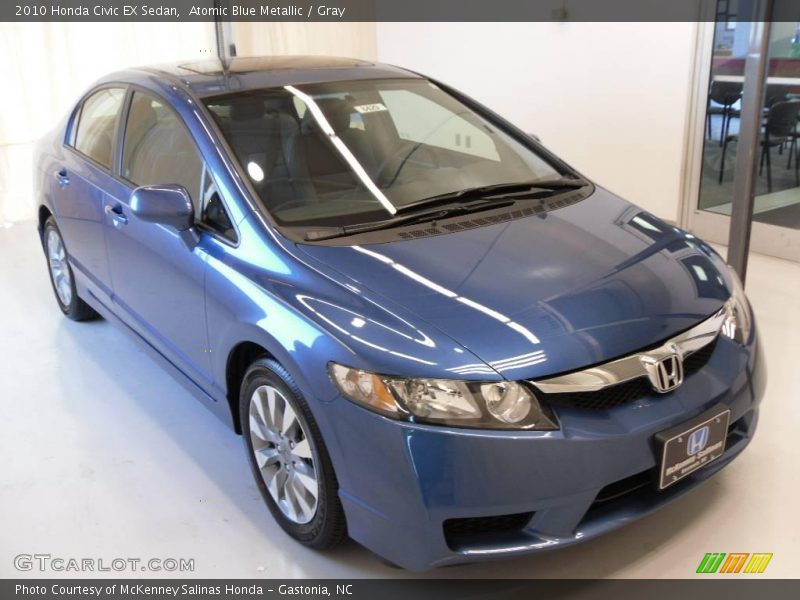 Atomic Blue Metallic / Gray 2010 Honda Civic EX Sedan