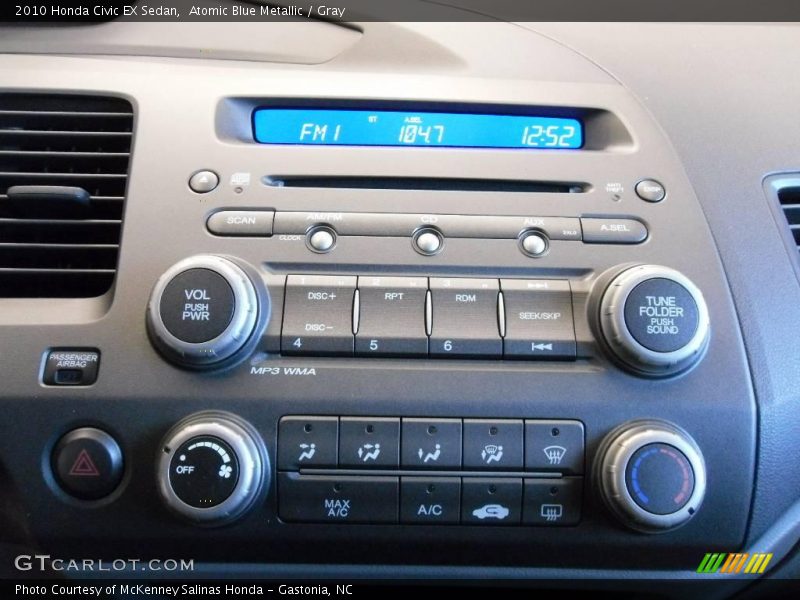 Atomic Blue Metallic / Gray 2010 Honda Civic EX Sedan