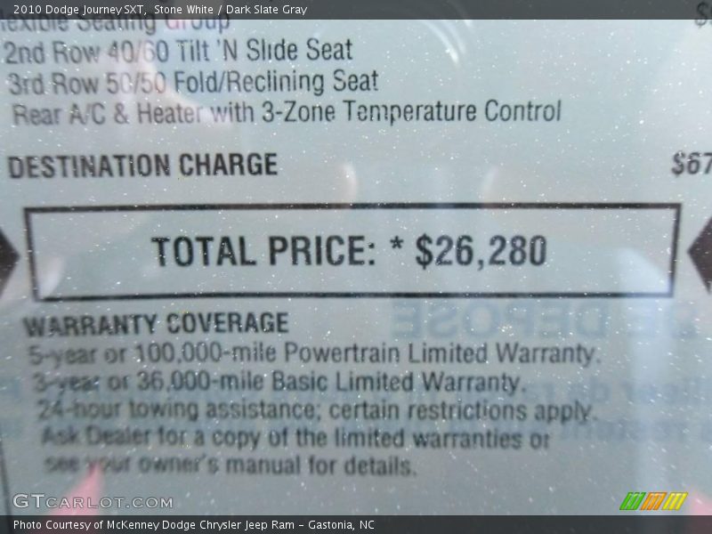 Stone White / Dark Slate Gray 2010 Dodge Journey SXT