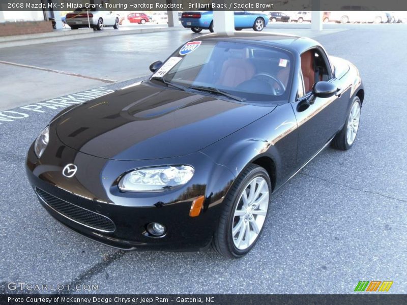 Brilliant Black / Saddle Brown 2008 Mazda MX-5 Miata Grand Touring Hardtop Roadster