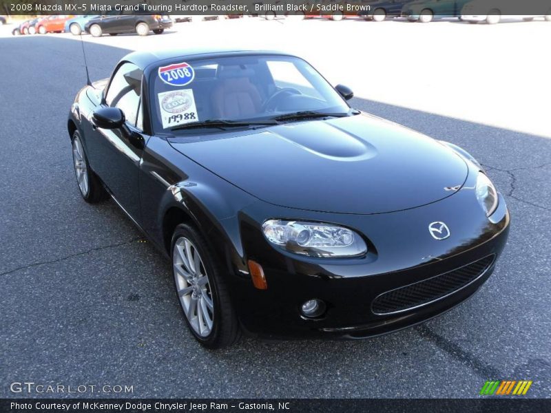 Brilliant Black / Saddle Brown 2008 Mazda MX-5 Miata Grand Touring Hardtop Roadster