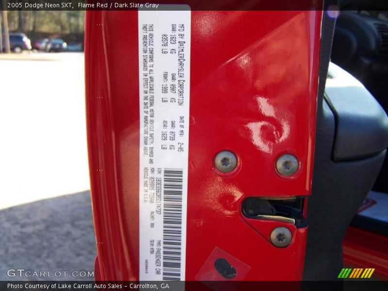 Flame Red / Dark Slate Gray 2005 Dodge Neon SXT