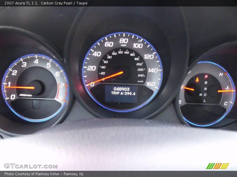 Carbon Gray Pearl / Taupe 2007 Acura TL 3.2