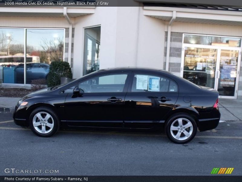 Nighthawk Black Pearl / Gray 2008 Honda Civic EX Sedan